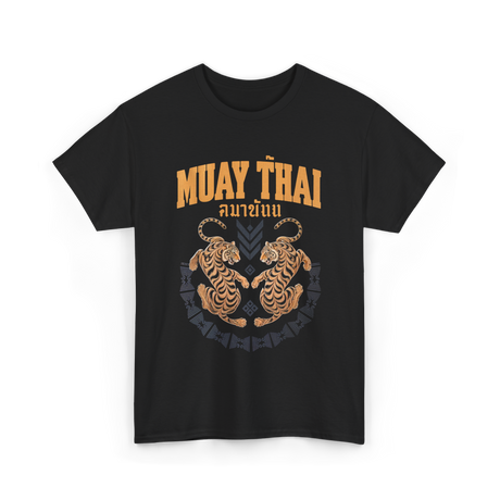 Muay Thai Twin Tigers Martial Arts T-Shirt - Black