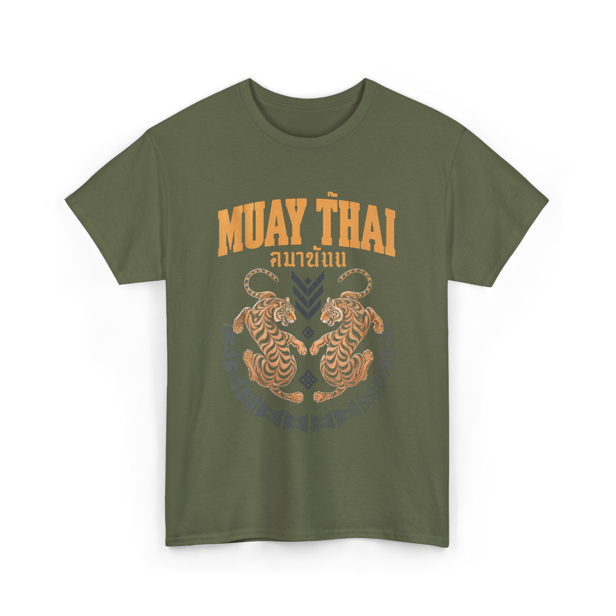 Muay Thai Twin Tigers Martial Arts T-Shirt - Military Green