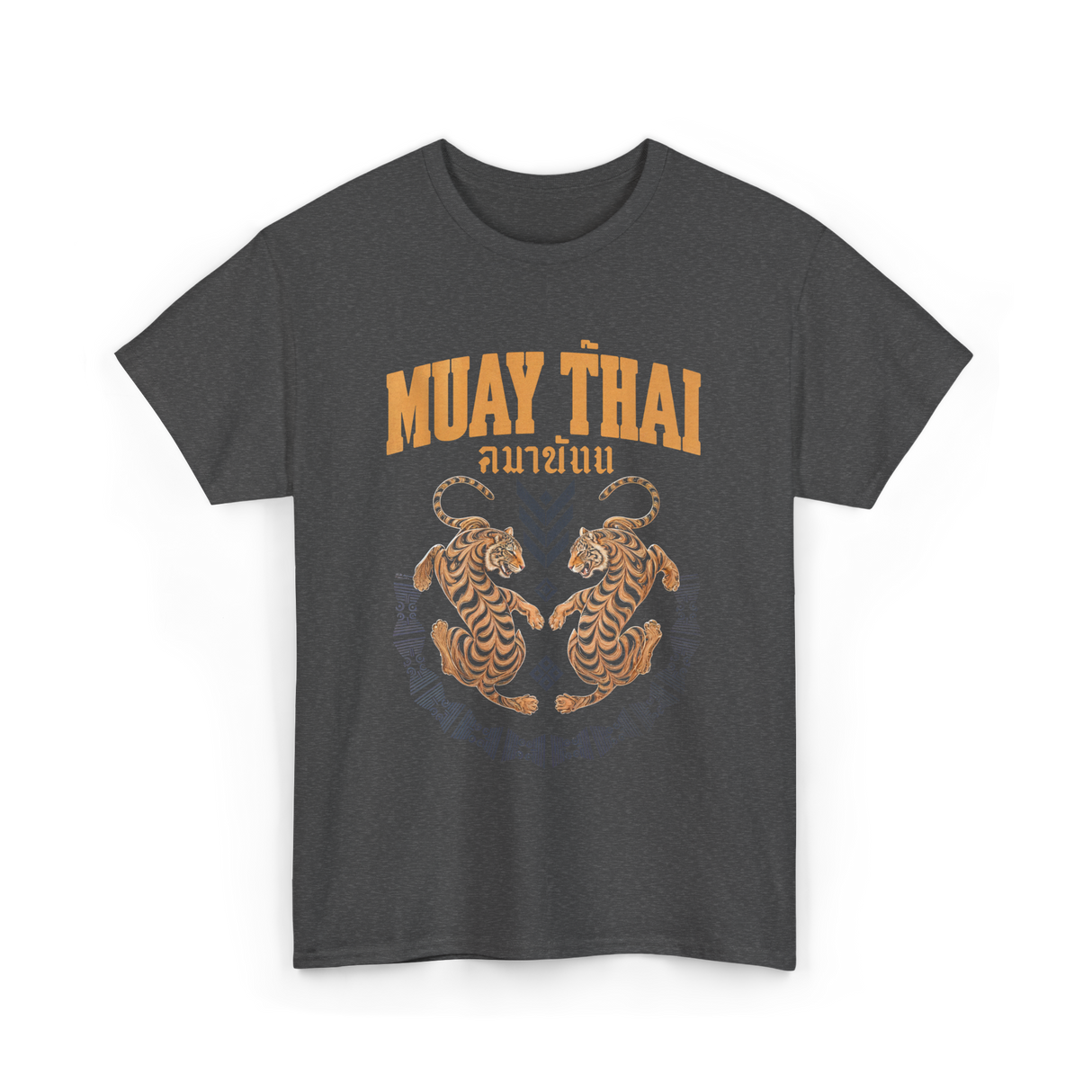 Muay Thai Twin Tigers Martial Arts T-Shirt - Dark Heather