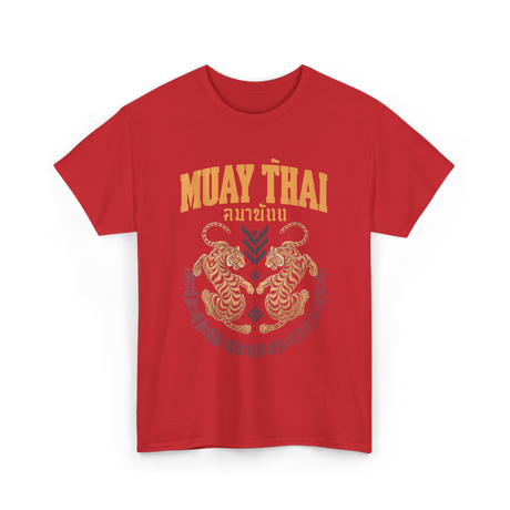 Muay Thai Twin Tigers Martial Arts T-Shirt - Red