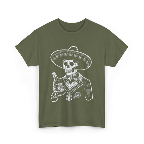 Muerte's Skull Mariachi T-Shirt - Military Green