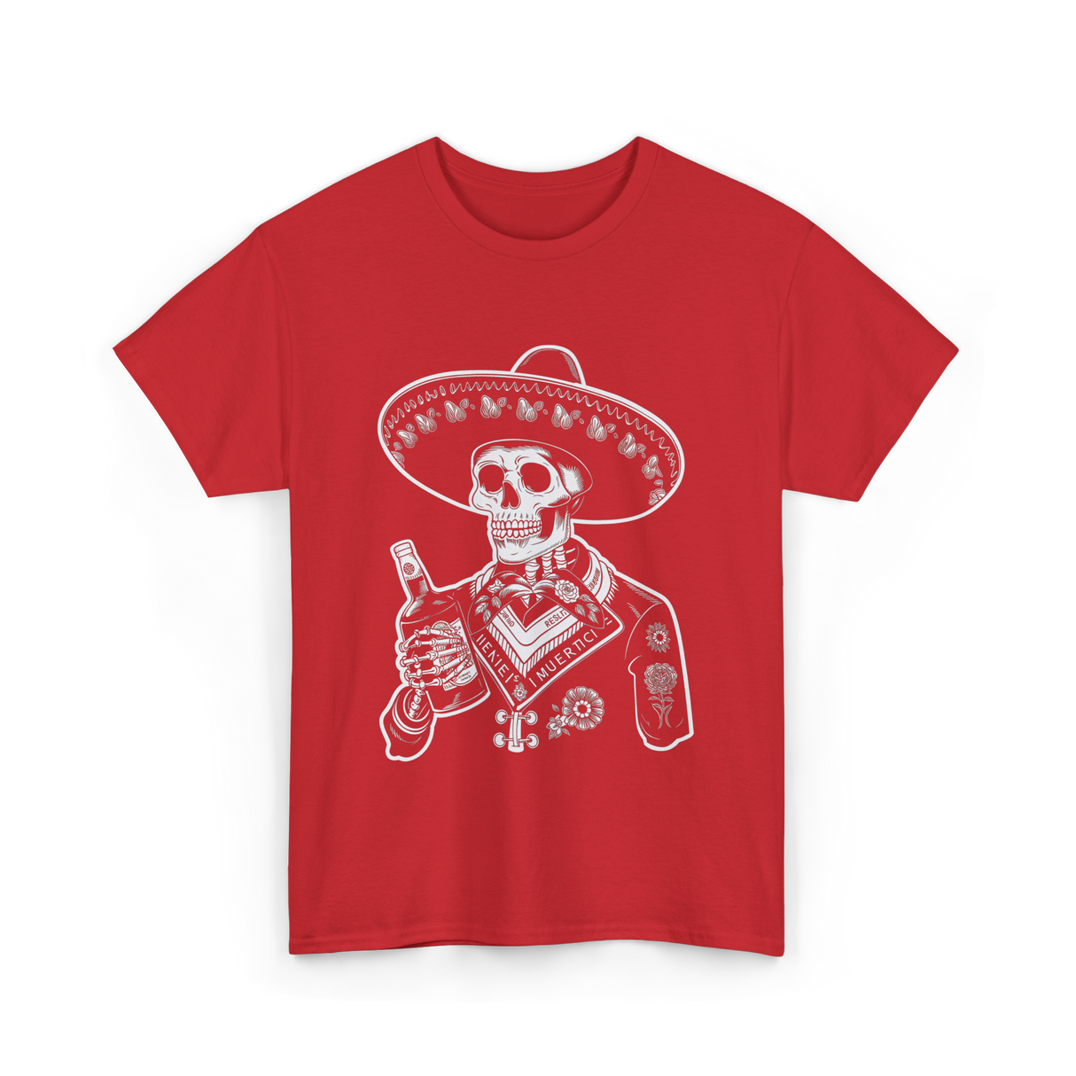 Muerte's Skull Mariachi T-Shirt - Red