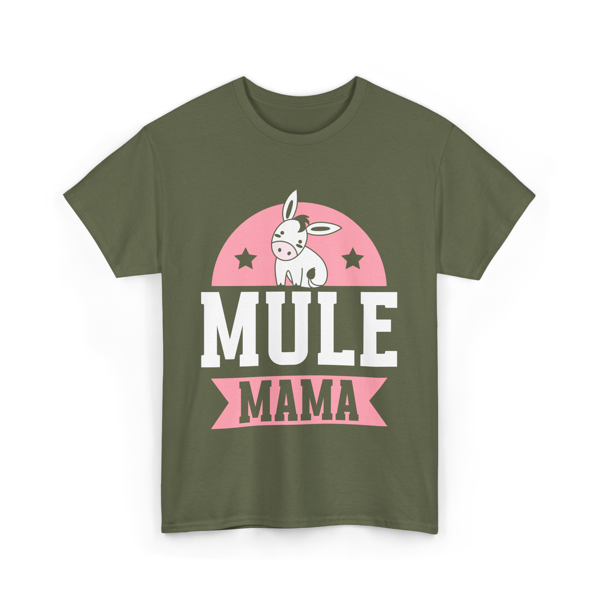 Mule Mama Mule Mom Animal T-Shirt - Military Green