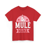 Mule Mama Mule Mom Animal T-Shirt - Red