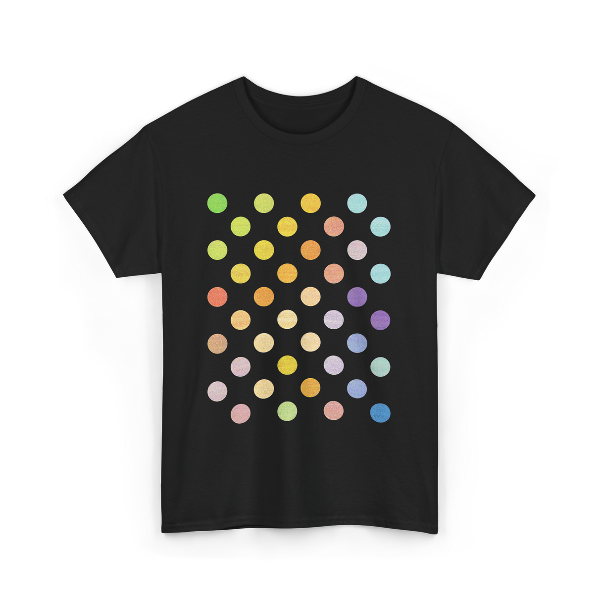 Multicolor Polka Dots Day T-Shirt - Black