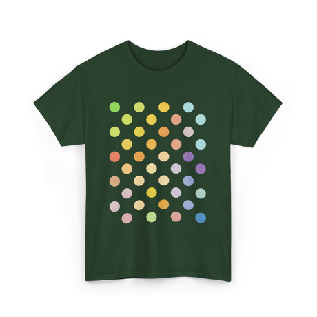 Multicolor Polka Dots Day T-Shirt - Forest Green