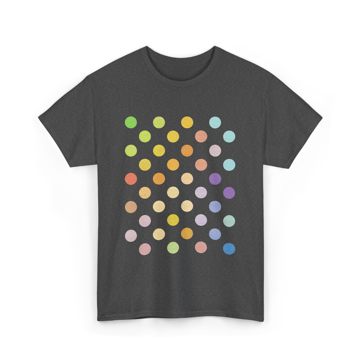 Multicolor Polka Dots Day T-Shirt - Dark Heather