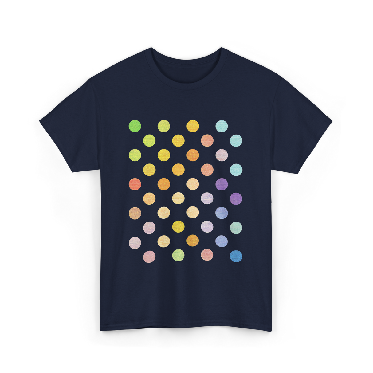 Multicolor Polka Dots Day T-Shirt - Navy