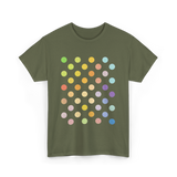 Multicolor Polka Dots Day T-Shirt - Military Green