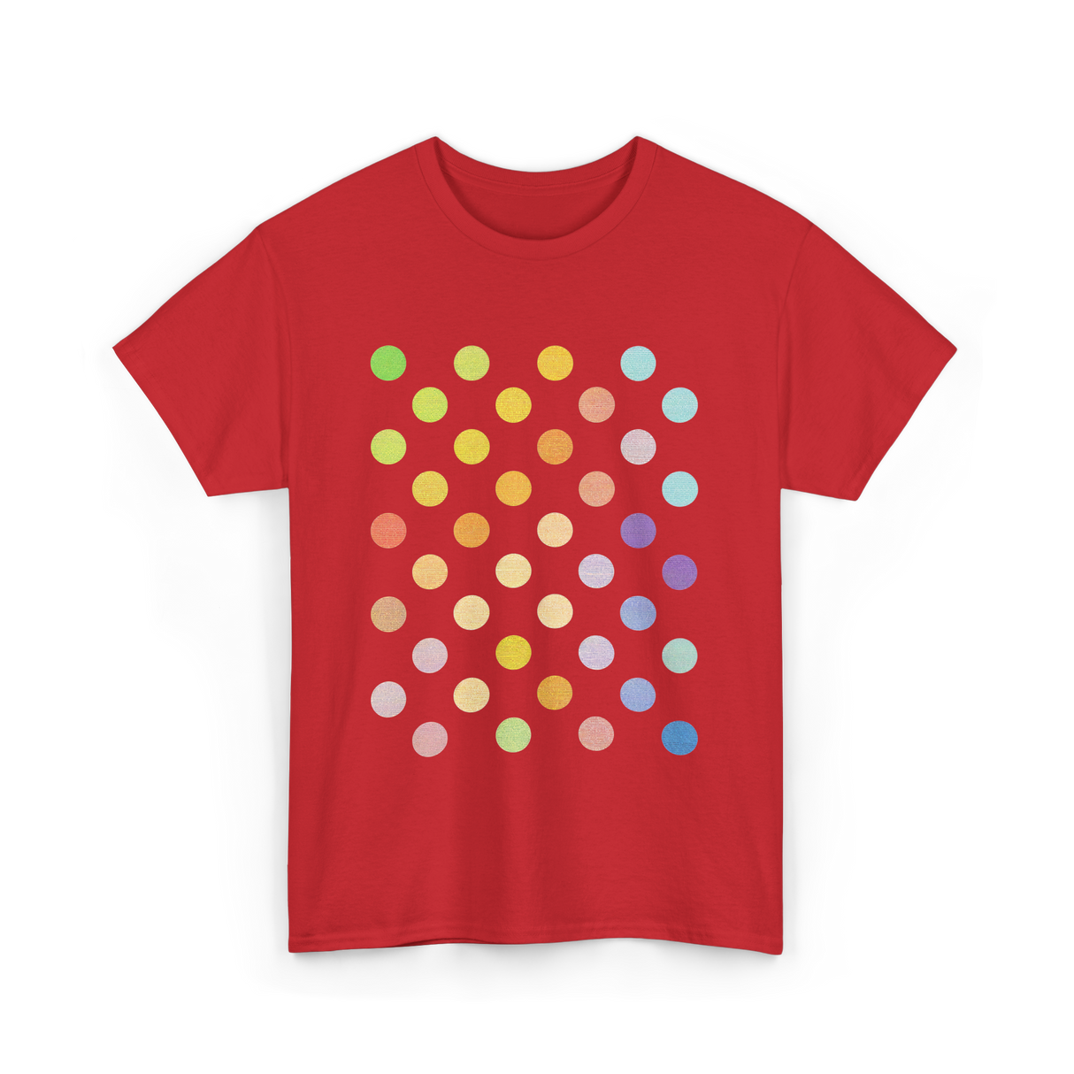 Multicolor Polka Dots Day T-Shirt - Red