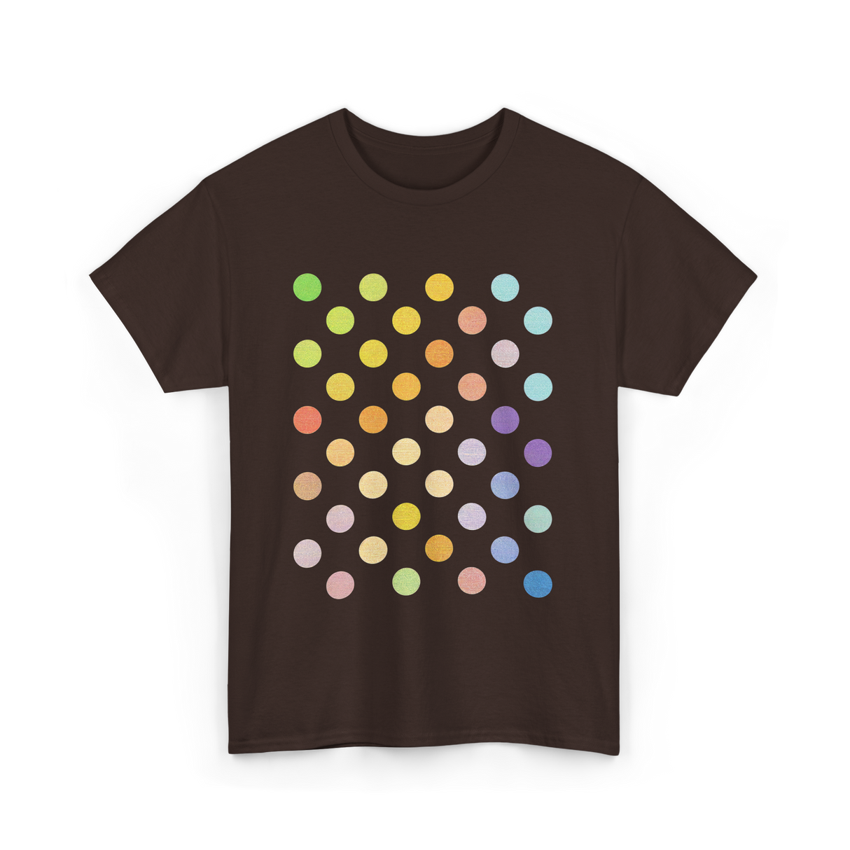 Multicolor Polka Dots Day T-Shirt - Dark Chocolate