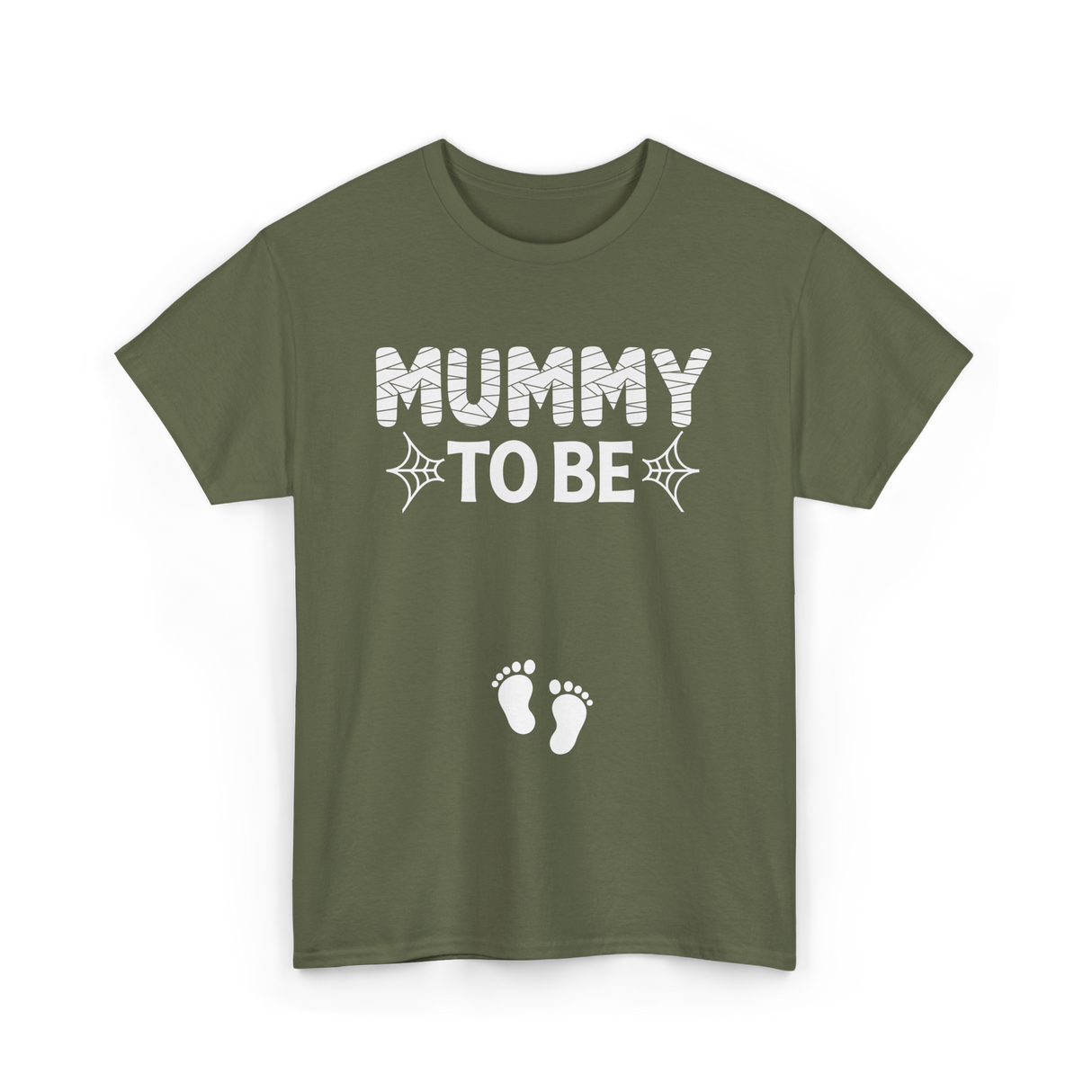 Mummy to Be Halloween Announcement T-Shirt - Military Green