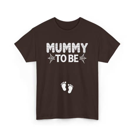 Mummy to Be Halloween Announcement T-Shirt - Dark Chocolate