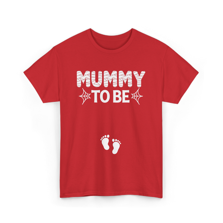 Mummy to Be Halloween Announcement T-Shirt - Red