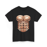 Muscle Chest Design Costume T-Shirt - Black