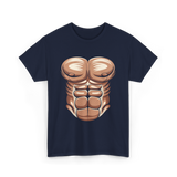 Muscle Chest Design Costume T-Shirt - Navy