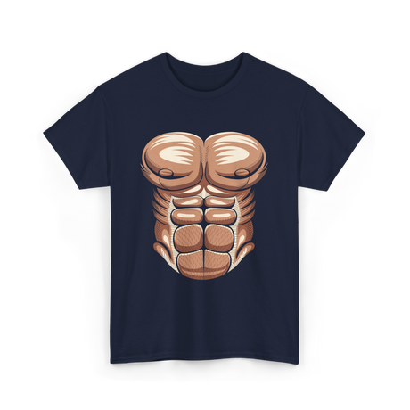 Muscle Chest Design Costume T-Shirt - Navy