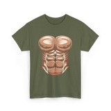 Muscle Chest Design Costume T-Shirt - Military Green