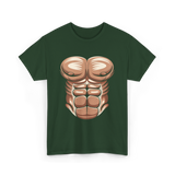 Muscle Chest Design Costume T-Shirt - Forest Green