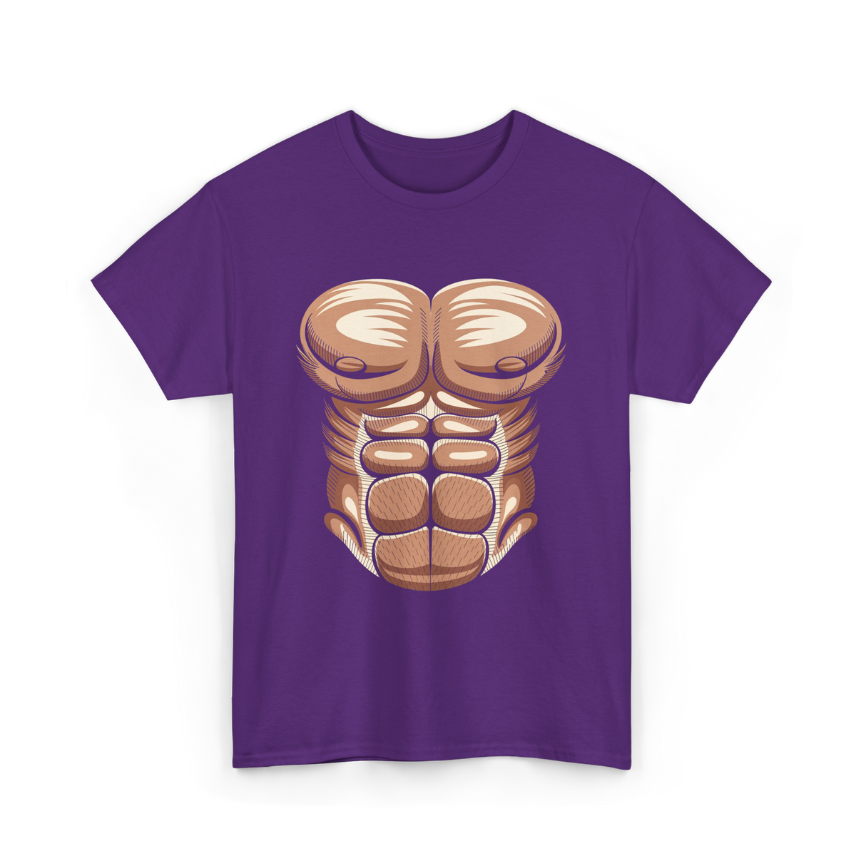 Muscle Chest Design Costume T-Shirt - Purple