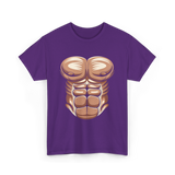 Muscle Chest Design Costume T-Shirt - Purple