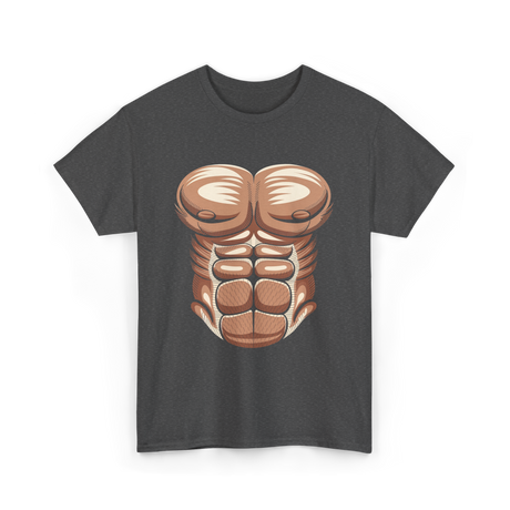 Muscle Chest Design Costume T-Shirt - Dark Heather