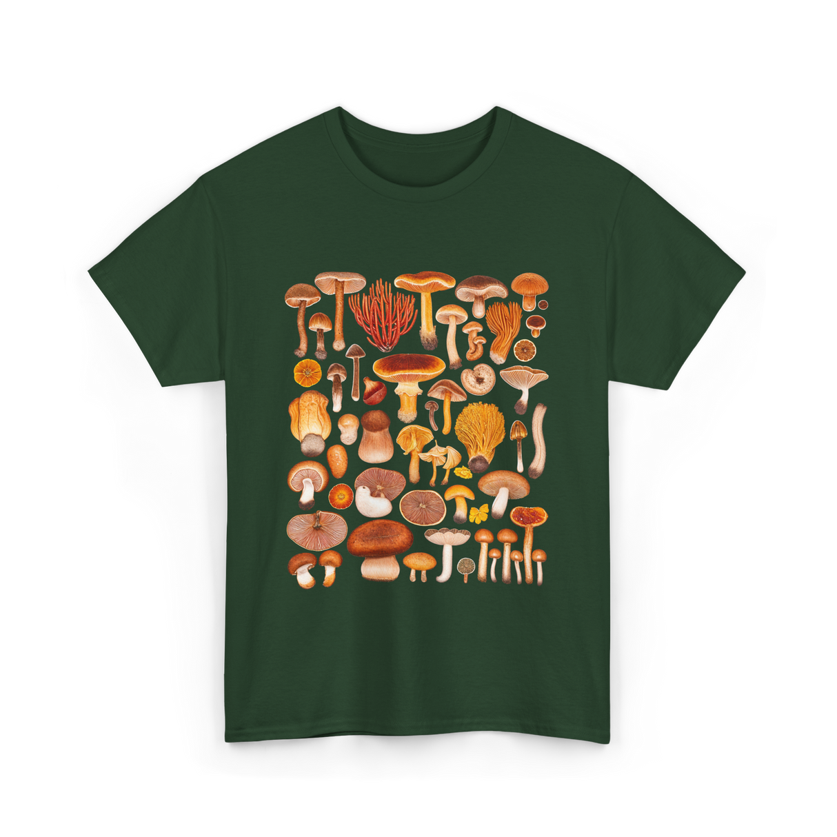 Mushroom Mycology Fungi Foraging Fungi T-Shirt - Forest Green