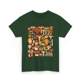 Mushroom Mycology Fungi Foraging Fungi T-Shirt - Forest Green