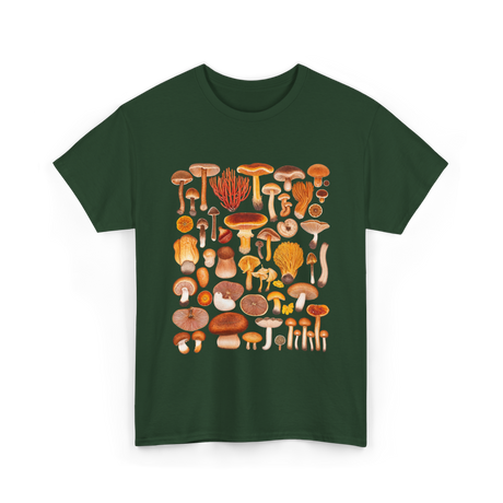 Mushroom Mycology Fungi Foraging Fungi T-Shirt - Forest Green