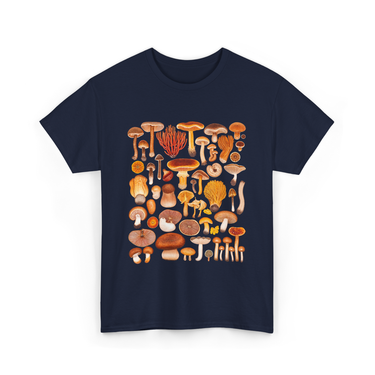 Mushroom Mycology Fungi Foraging Fungi T-Shirt - Navy