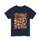 Mushroom Mycology Fungi Foraging Fungi T-Shirt - Navy