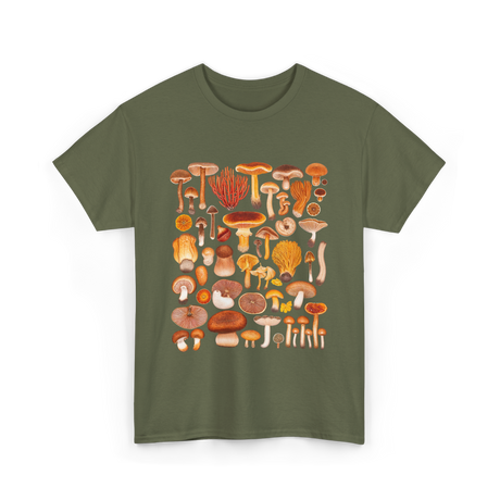 Mushroom Mycology Fungi Foraging Fungi T-Shirt - Military Green