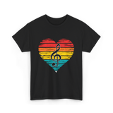 Music Heart Note Musician T-Shirt - Black