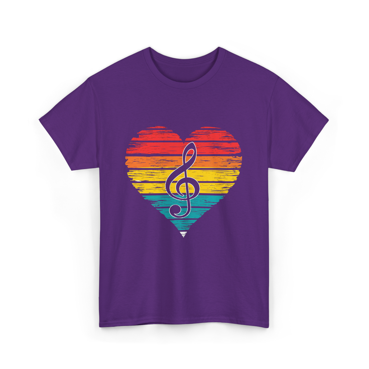 Music Heart Note Musician T-Shirt - Purple