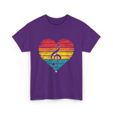 Music Heart Note Musician T-Shirt - Purple