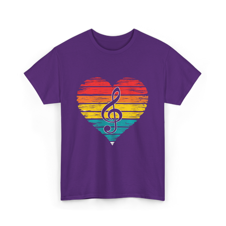 Music Heart Note Musician T-Shirt - Purple