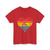 Music Heart Note Musician T-Shirt - Red