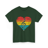 Music Heart Note Musician T-Shirt - Forest Green