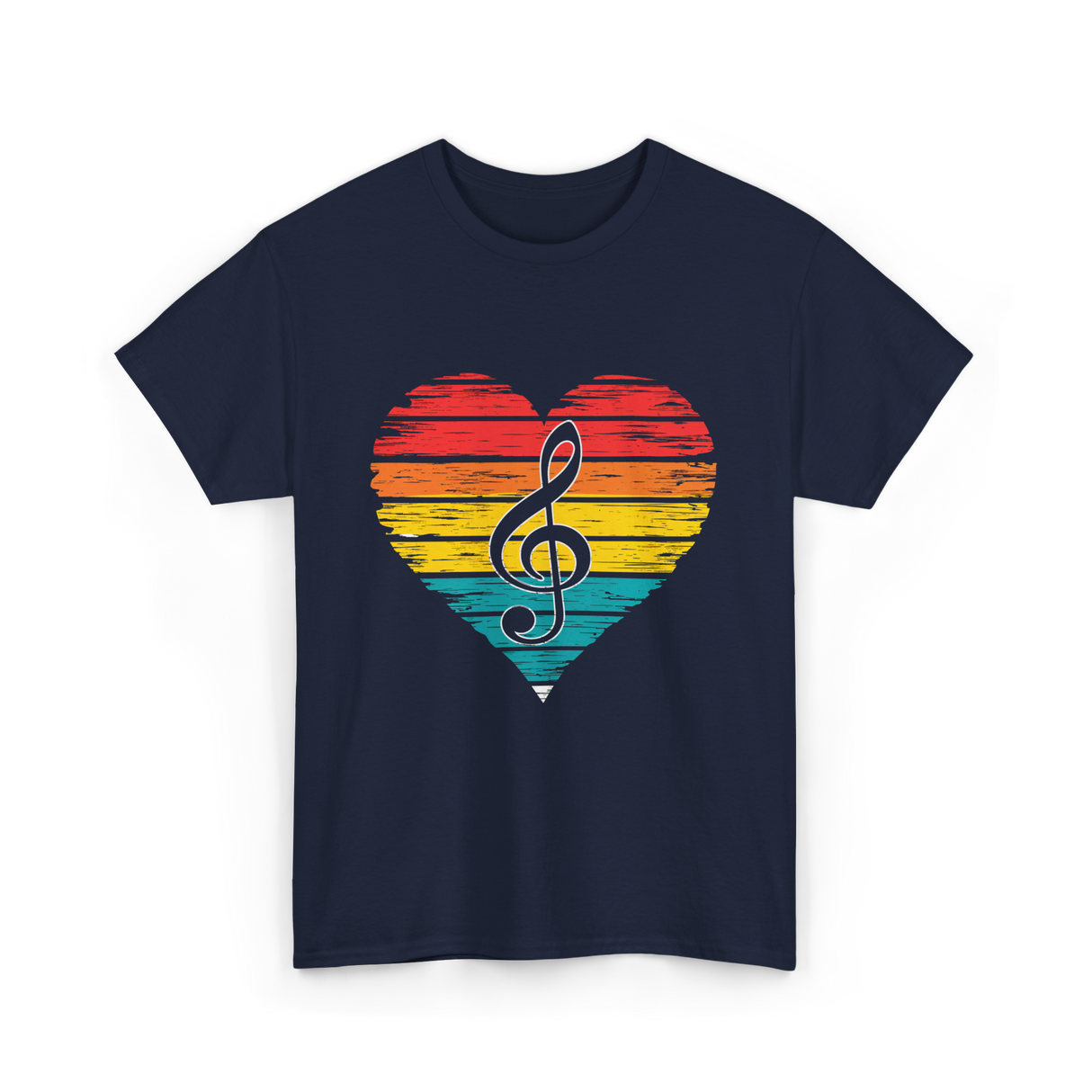 Music Heart Note Musician T-Shirt - Navy