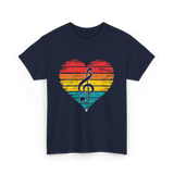 Music Heart Note Musician T-Shirt - Navy