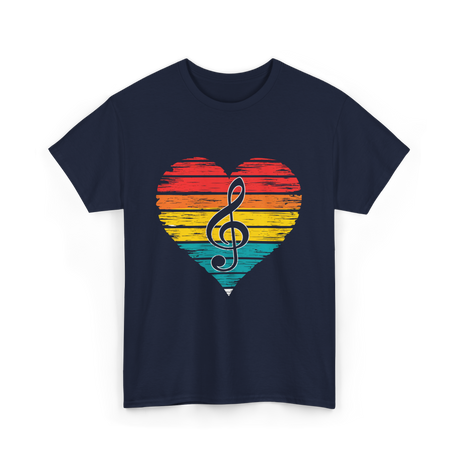 Music Heart Note Musician T-Shirt - Navy