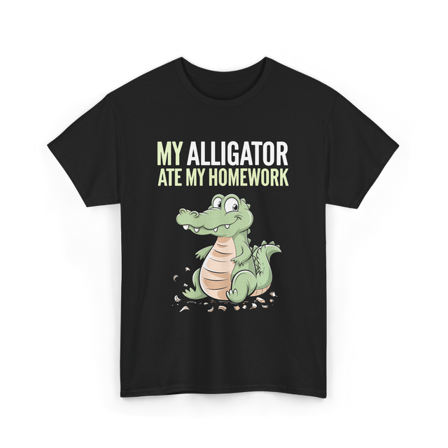 My Alligator Ate Homework Alligator T-Shirt - Black