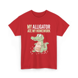 My Alligator Ate Homework Alligator T-Shirt - Red