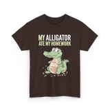 My Alligator Ate Homework Alligator T-Shirt - Dark Chocolate