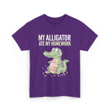 My Alligator Ate Homework Alligator T-Shirt - Purple