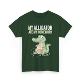 My Alligator Ate Homework Alligator T-Shirt - Forest Green