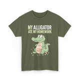 My Alligator Ate Homework Alligator T-Shirt - Military Green