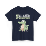 My Alligator Ate Homework Alligator T-Shirt - Navy