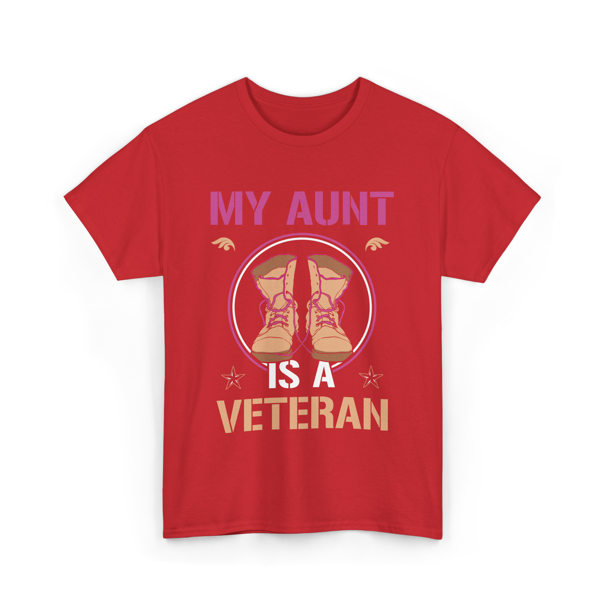 My Aunt Is A Veteran Veterans T-Shirt - Red