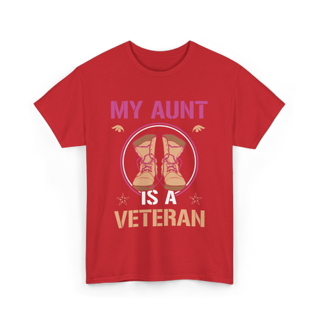 My Aunt Is A Veteran Veterans T-Shirt - Red